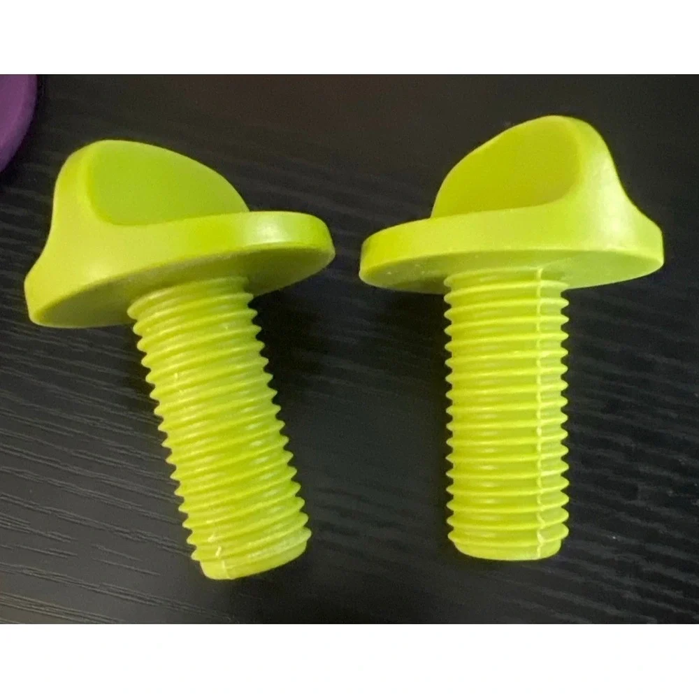 Replacement Screw End Caps for Adjustable Wood Rolling Pin Set 2 Green Plastic
